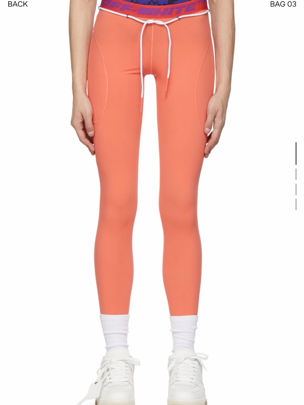 Off-White Coral Athletic Leggings with Branded Waistband